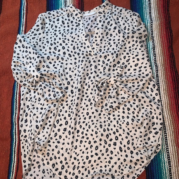 SHEIN Black and White Polka Dot Blouse - Picture 1 of 1